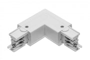 Connector  L 90° for track 3-circuit  X-RAIL, 101x101mm, external, white