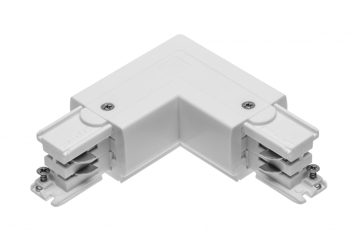Connector L 90° for track 3-circuit  X-RAIL, 101x101mm, internal, white