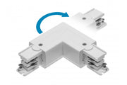 L 90° Adjustable Connector for X-RAIL Three-Phase Busbar, 101x101mm, inner/outer, white