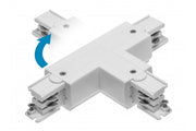 Conector T ajustable para barra colectora trifásica X-RAIL, 166x101mm, interior/exterior, izquierda, blanco