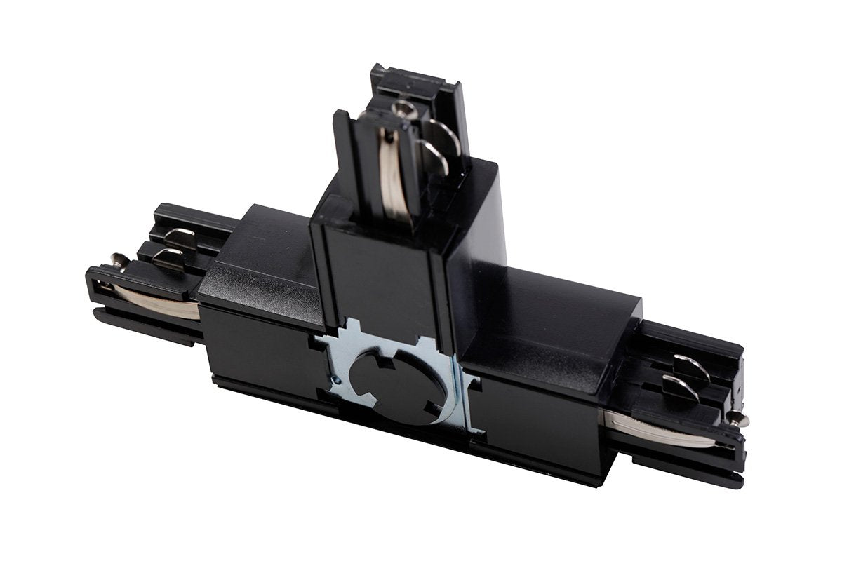 Conector T ajustable para barra colectora trifásica X-RAIL, 166x101mm, interior/exterior, izquierda, negro