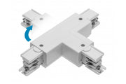T Adjustable Connector for X-RAIL Three-Phase Busbar, 166x101mm, inner/outer, right, white