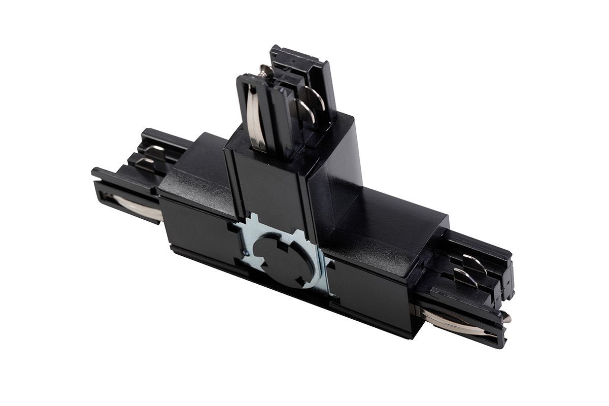 Conector T ajustable para barra colectora trifásica X-RAIL, 166x101mm, interior/exterior, derecha, negro