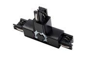 Conector T ajustable para barra colectora trifásica X-RAIL, 166x101mm, interior/exterior, derecha, negro