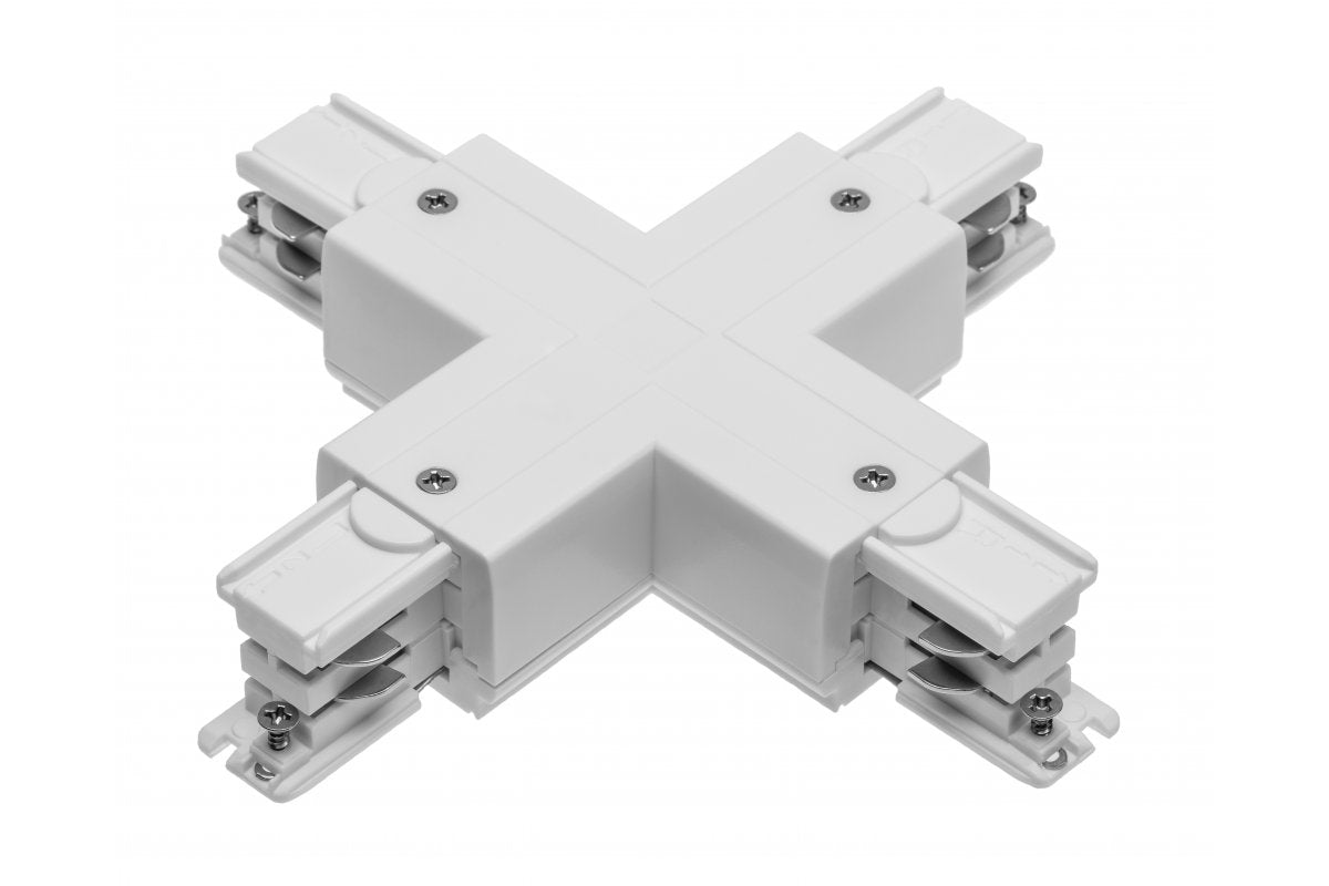 X Connector for X-RAIL Three-Phase Busbar, 166x166mm, white