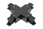 Conector X para barra colectora trifásica X-RAIL, 166x166mm, negro