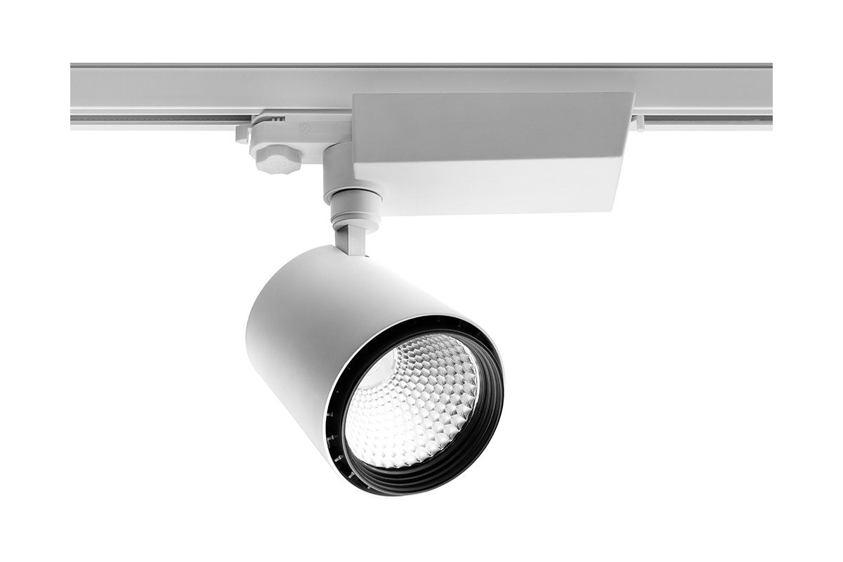 COB X-LINE LED spotlight for conductor rail, 15W, 1094lm, AC 220-240V, 50/60Hz, 24° light angle, IP2