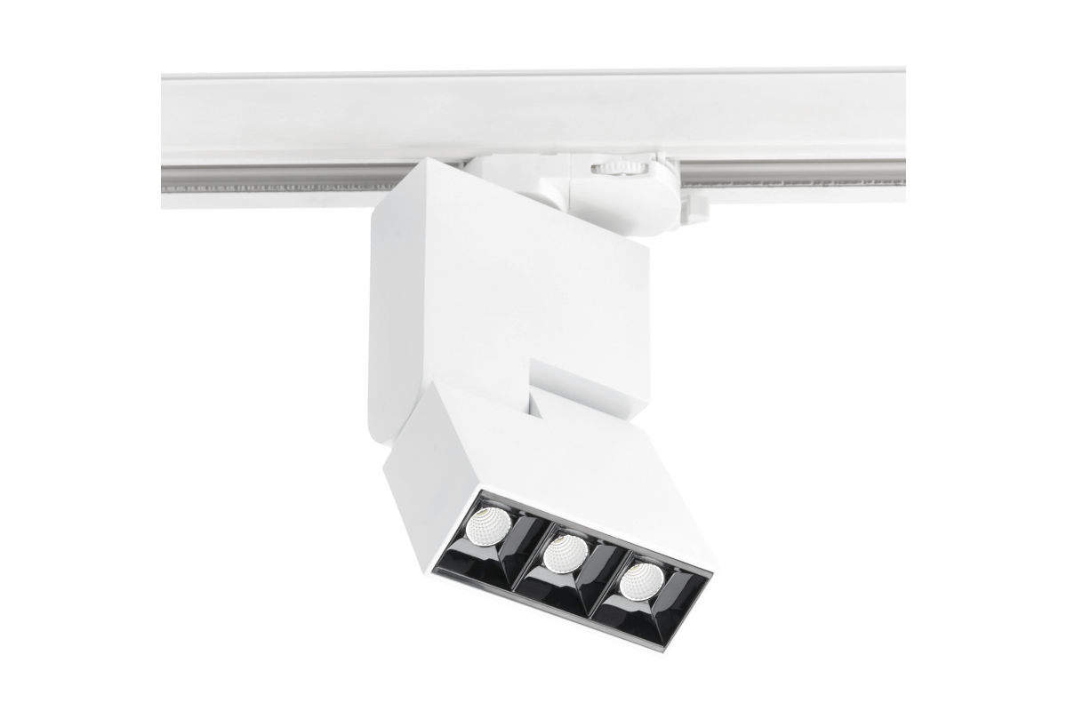LED track light fixture SIERRA,8W,720lm,AC220-240V,50/60 Hz,PF>0,5,Ra?80,IP20,IK08,4000K,48°,white