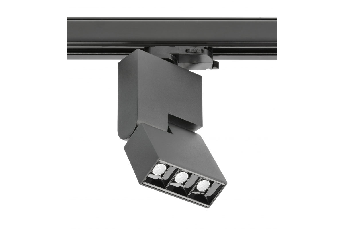 LED track light fixture SIERRA,8W,720lm,AC220-240V,50/60 Hz,PF>0,5,Ra?80,IP20,IK08,4000K,48°,black
