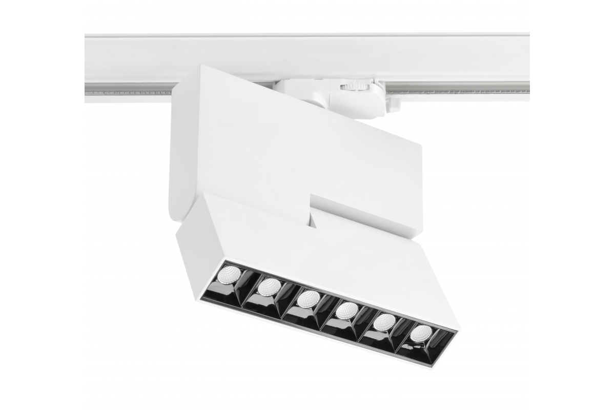 LED track light fixture SIERRA,18W,1620lm,AC220-240V,50/60 Hz,PF>0,9,Ra?80,IP20,IK08,4000K,48°,white