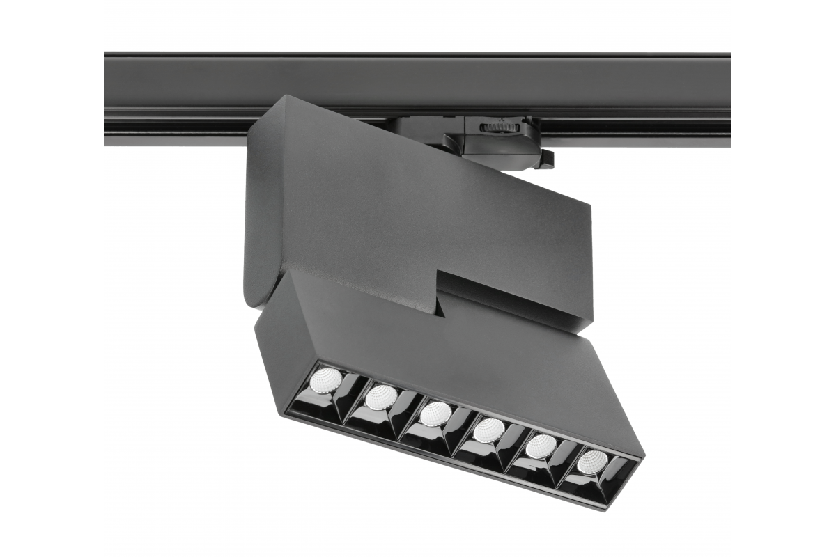 LED track light fixture SIERRA,18W,1620lm,AC220-240V,50/60 Hz,PF>0.9,Ra?80,IP20,IK08,4000K,48°,black
