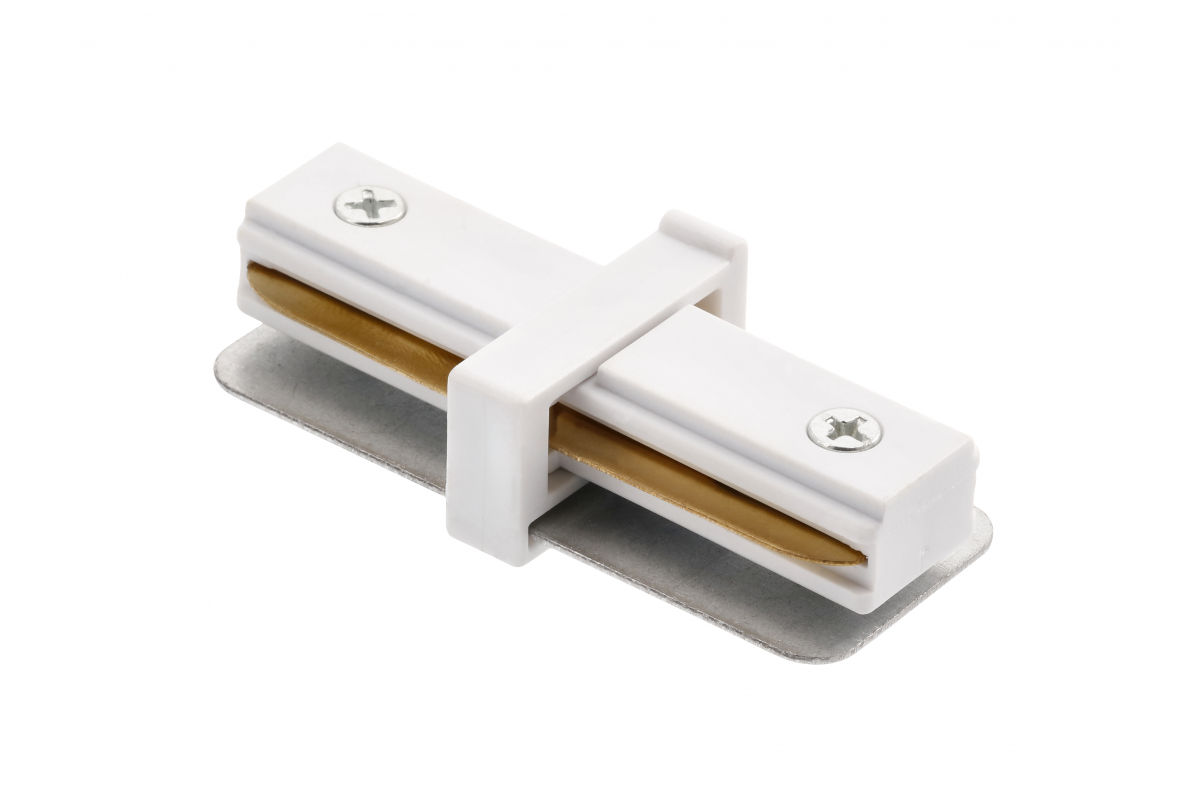 Straight switch for 1-phase, 2-line rail, white