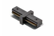 Conector recto para carril monofásico de 2 líneas, negro