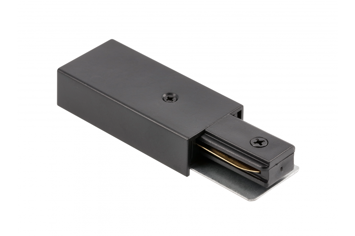 Power terminal for 1-phase, 2-line rail, black