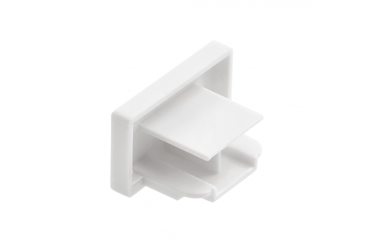 End cap for 1-phase, 2-line rail, white