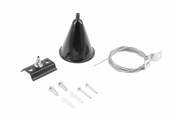 1-Phase, 2-line rail hanging kit, black