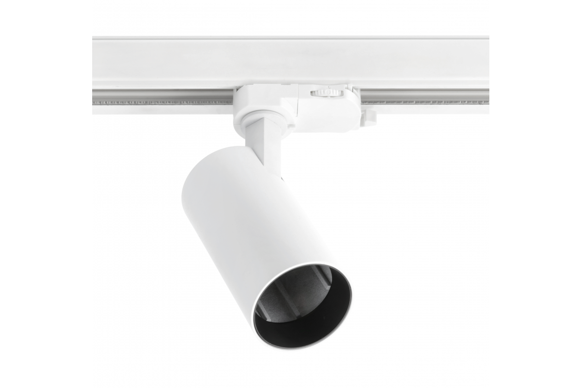 Track light fixture 1-phase LIMA, GU10, max.20W, AC220-240V, 50/60Hz, IP20, round, white