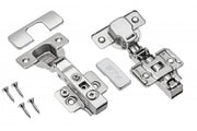 Hydraulic hinge, straight, with eccentric adjustment on the arm and on the slide, H=0, without direct fixing screws