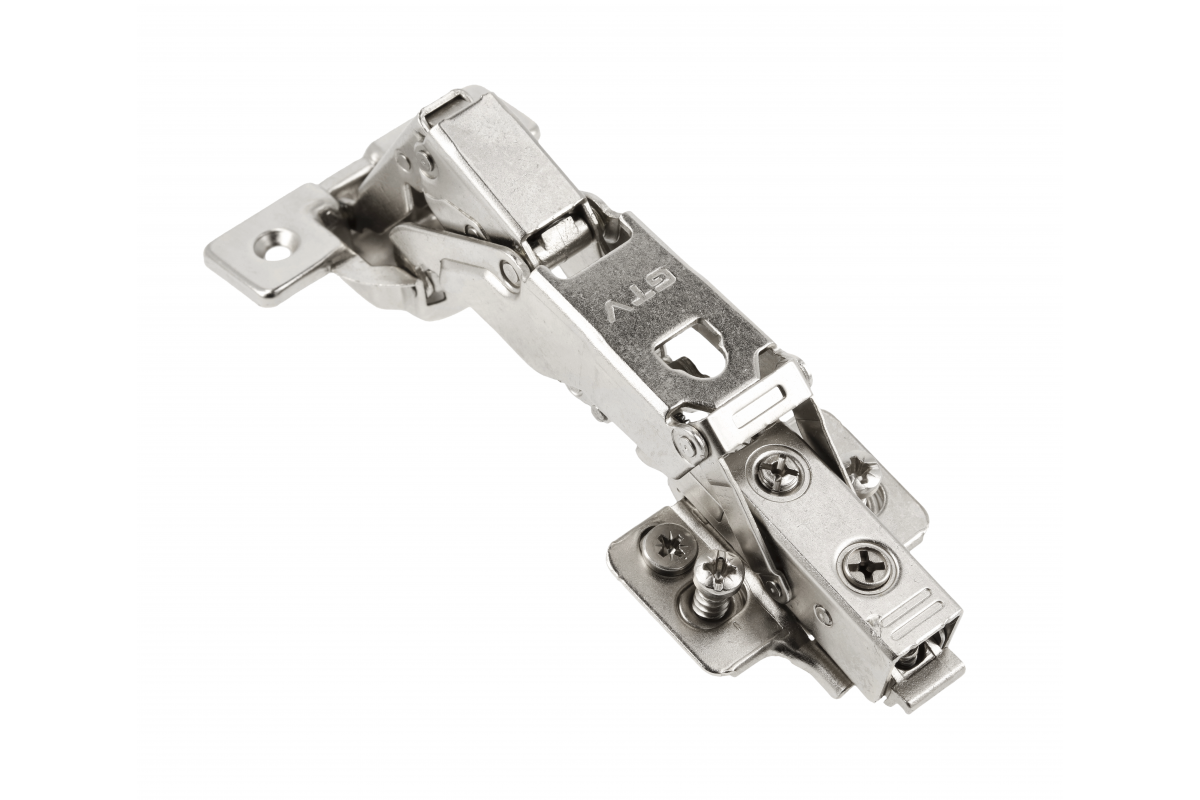 GTV SILENTO PRO overlay hinge, 155° angle, soft-close, RD H=0, 3D, polybag, clip-on, Euro
