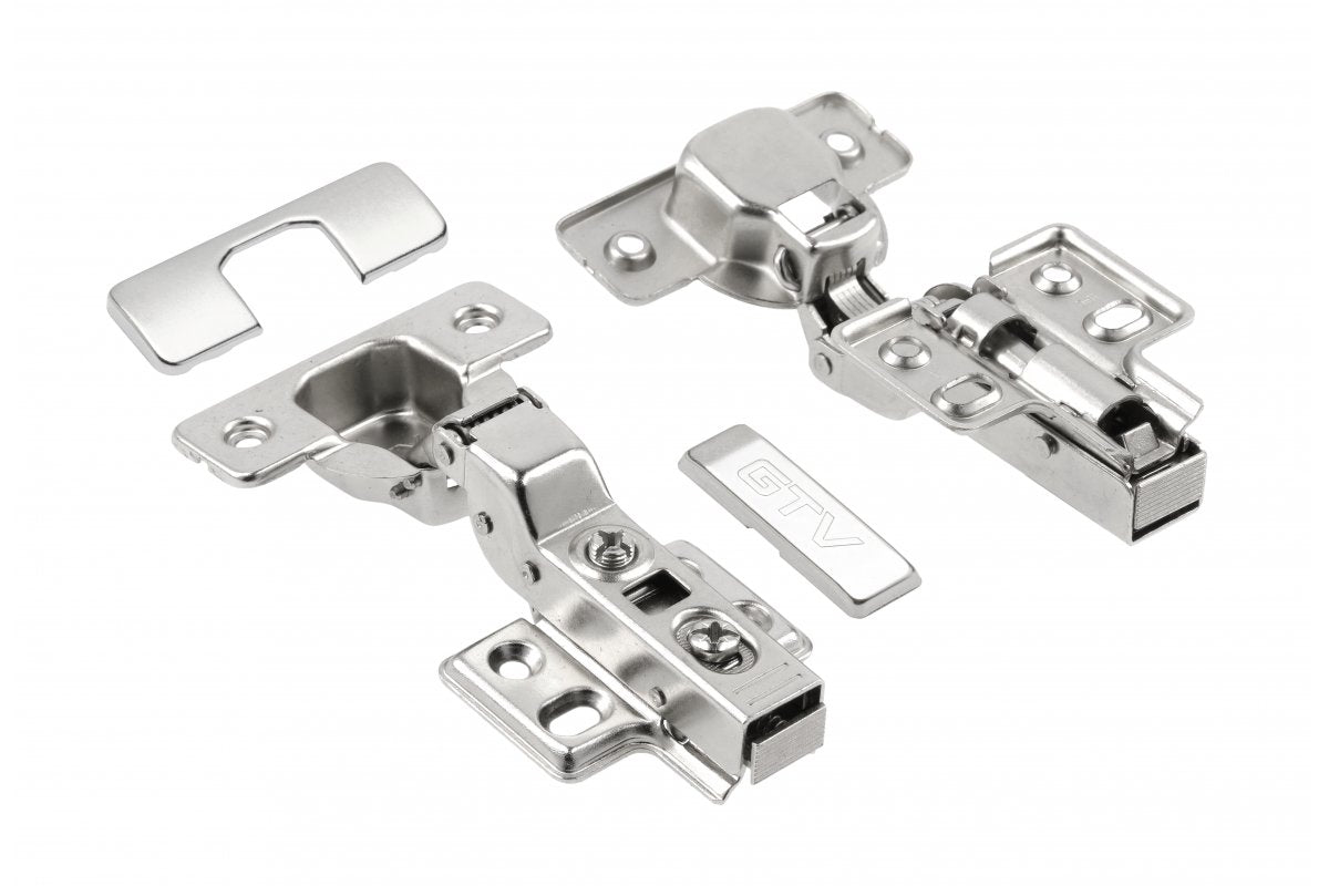 Hinge Hc semi-recessed , guide H = 0 with 4 holes without euro, 2 pcs in package + end caps + screws