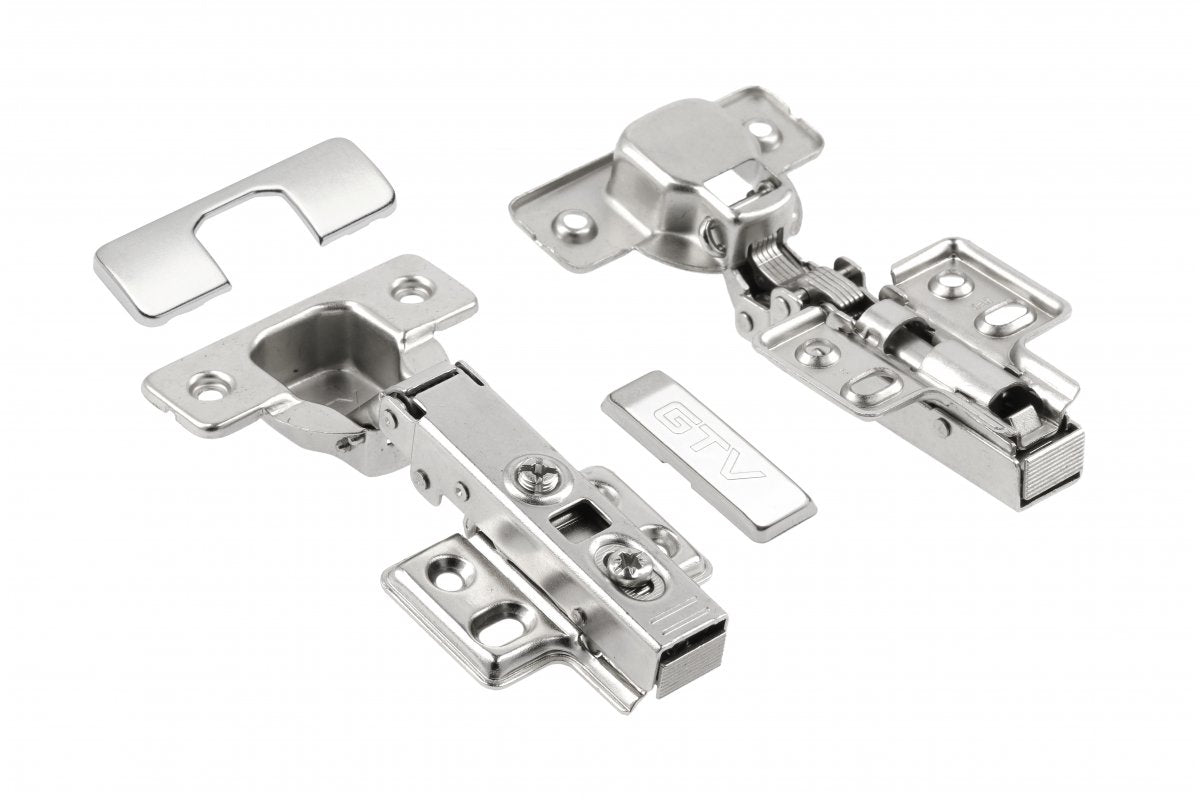 Hinge straight hc , guide H = 0 with 4 holes without euro, 2 pcs in package + end caps + screws