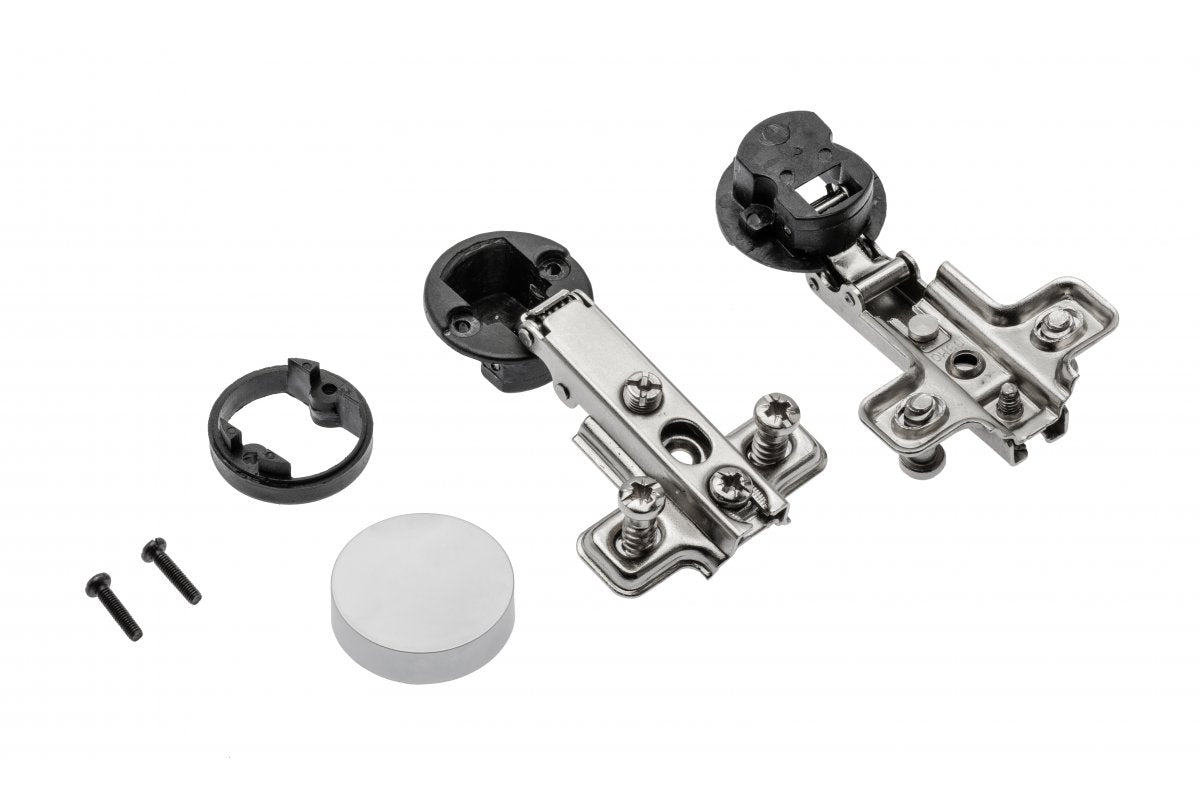 Glass hinge cig-09 + plate  h=0 cover oval black