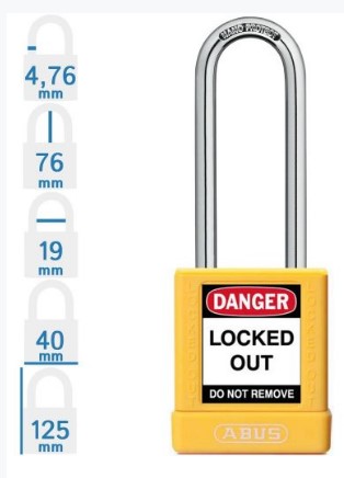 Abus Padlock safety 74BS/40HB75 Yellow