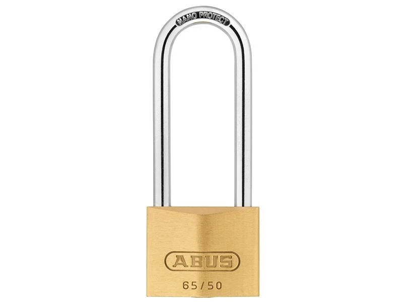 Abus Brass Padlock Long Shackle 65/50HB80 Keyed Alike system