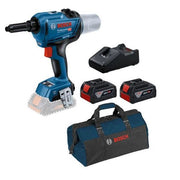 Bosch Cordless Rivet Gun GRG 18V-16 C (Solo) + GAL 18V-40 + 2 x4,0Ah + Tool Bag 06019K5000+1600A019S1+1619BZ0100 (P)
