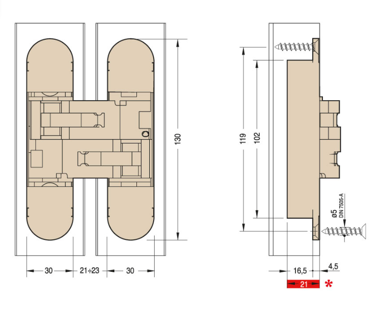 مفصلة Ceam 3D قابلة للتعديل 130 مم 1230