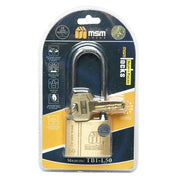 MSM Brass Padlock Long Shackle 50mm TB1-L50