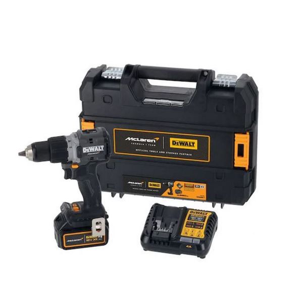 Dewalt 18V Xr Brushless Mclaren Hammer Drill + Charger + 1X4Ah Battery DCD85MM1T-GB
