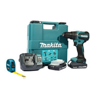 Makita 18V Li-ion C/less Hammer Driver Drill 13MM + Bit Set and Measuring Tape