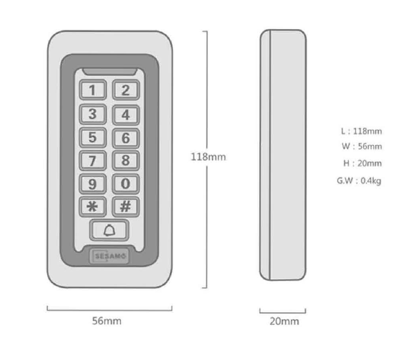Access control Keypad Reader - WaterProof