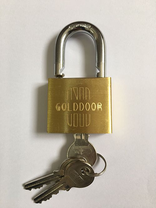 Brass Padlock GoldDoor 50mm