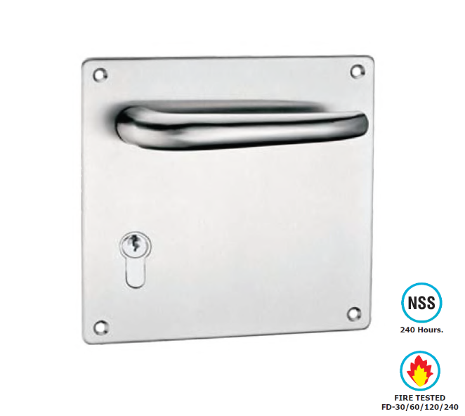 مقبض طبق مربع لامع من الفولاذ المقاوم للصدأ 170 × 170