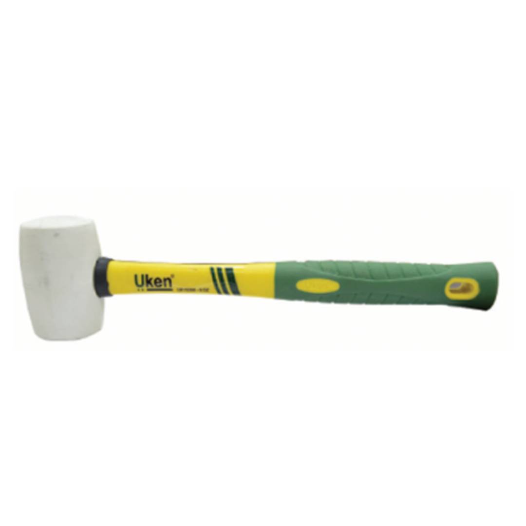 UKEN UH19208 Rubber Hammer 8 Oz Fiber Handle (White)