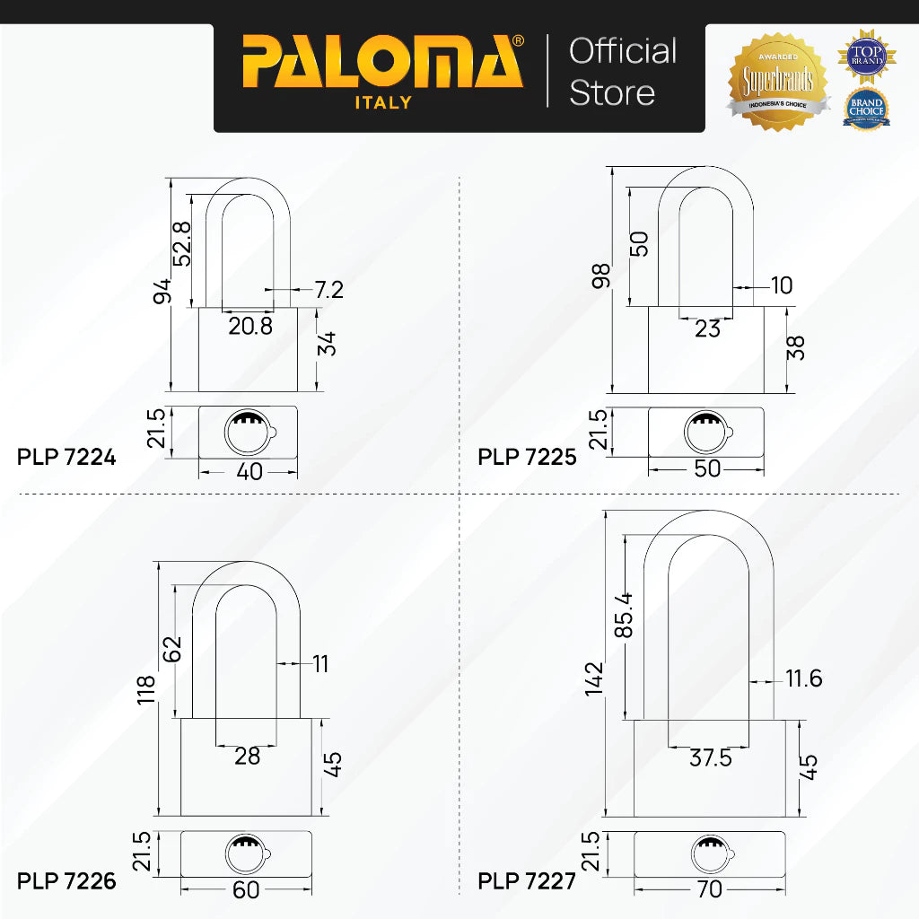 Padlock Ultramarine Stainless Steel SUS 316 PLP 7217 (70mm)