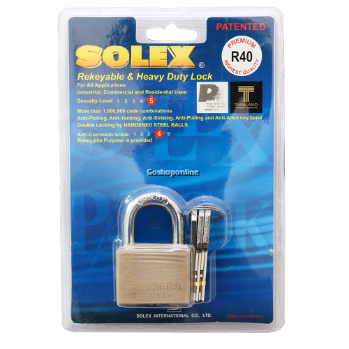 Solex Padlock Brass 40mm
