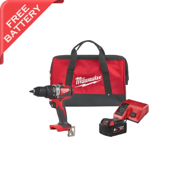 Milwaukee M18™ BrushlessPercussion Drill M18BLPD2-501B + Free 1x M18 5Ah battery