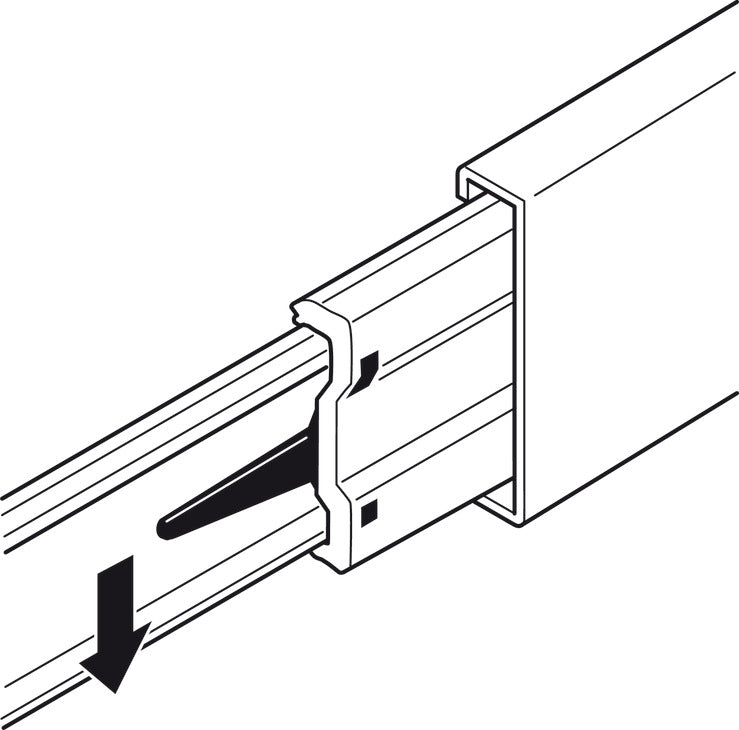 Hafele Full extension, Matrix Runner BB A45, full extension, steel, side mounted 432.20.854