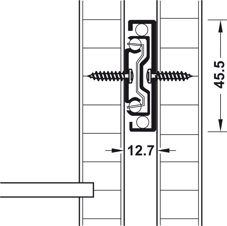 Hafele Full extension, Matrix Runner BB A45, full extension, steel, side mounted 432.20.854