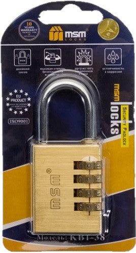 MSM Brass Combination Padlock 40mm