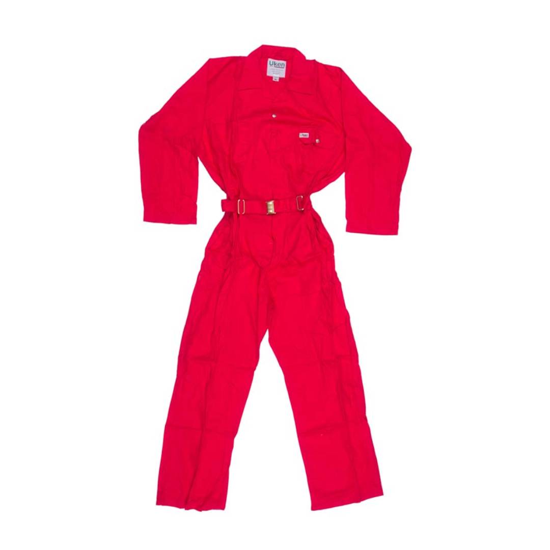 UKEN 513019 Coverall 100% Cotton Red Large