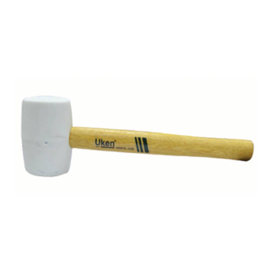 UKEN UH19108 Rubber Hammer 8 Oz Wood Handle (White)