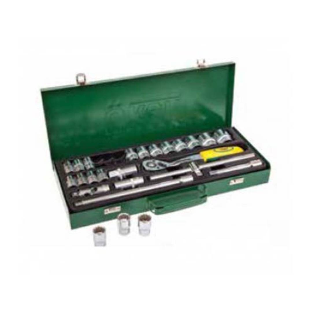 UKEN U5900 Socket Set 1/2" DR, 25 PCS, 6 PT