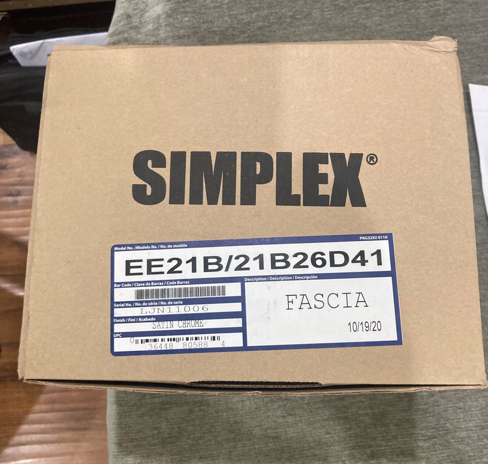 Kaba Simplex EE21B/EE21B26D41 EE1000 26D Pushbutton Door Lock Combination