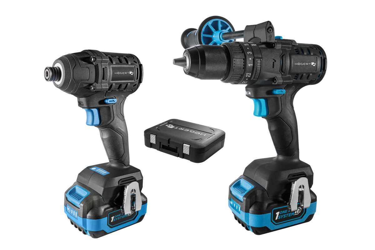 Hogert Cordless Brushless Screwdriver Drill Impact Driver Kit