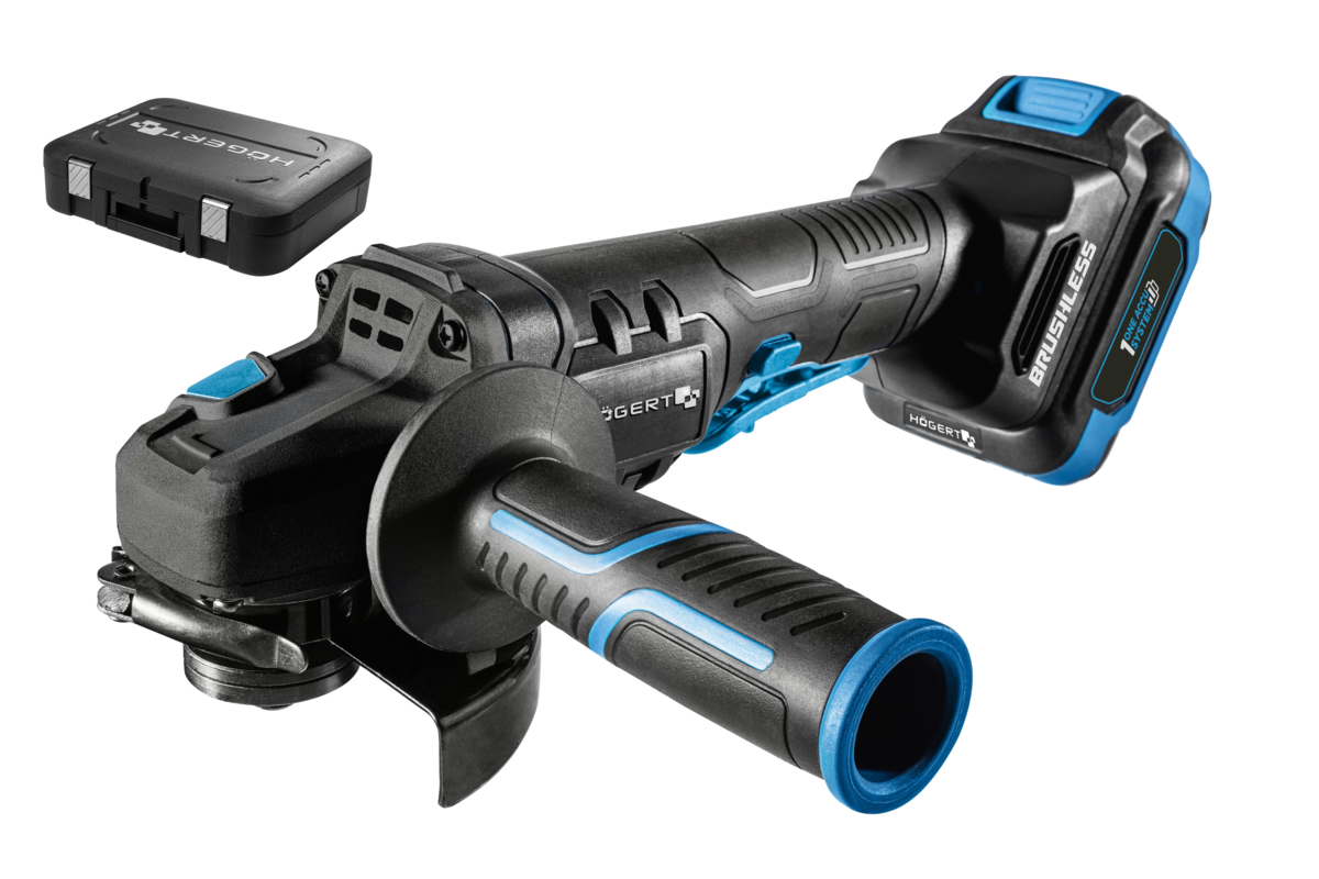 Hogert 125MM 18V CORDLESS BRUSHLESS ANGLE GRINDER WITH PADDLE SWITCH