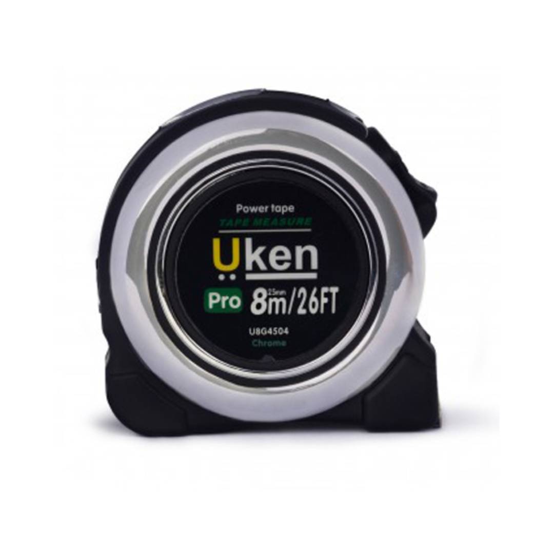 UKEN U8G4504 Measuring Tape 8 Mtr (25Mm) Chrome With Rubber
